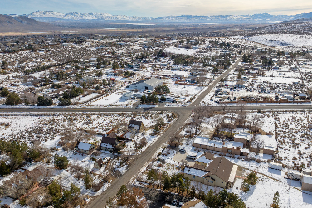 Aerial view of family homes in Sunrise Manor, Nevada.