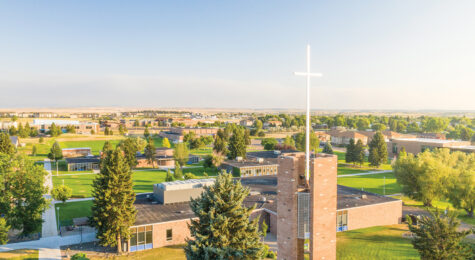 An aerial view of the University of Providence campus in Great Falls, MT.