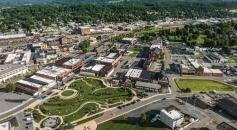 Aerial view of Johnson City, TN