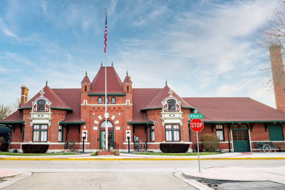 A view of the train depot in Nampa, Idaho.