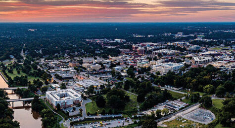 Aerial view of Greenville for Cost of Living Diaries