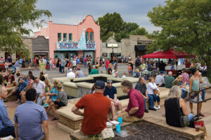 Moonlight Market is held once a month from May through October in downtown Shawnee, Kansas.