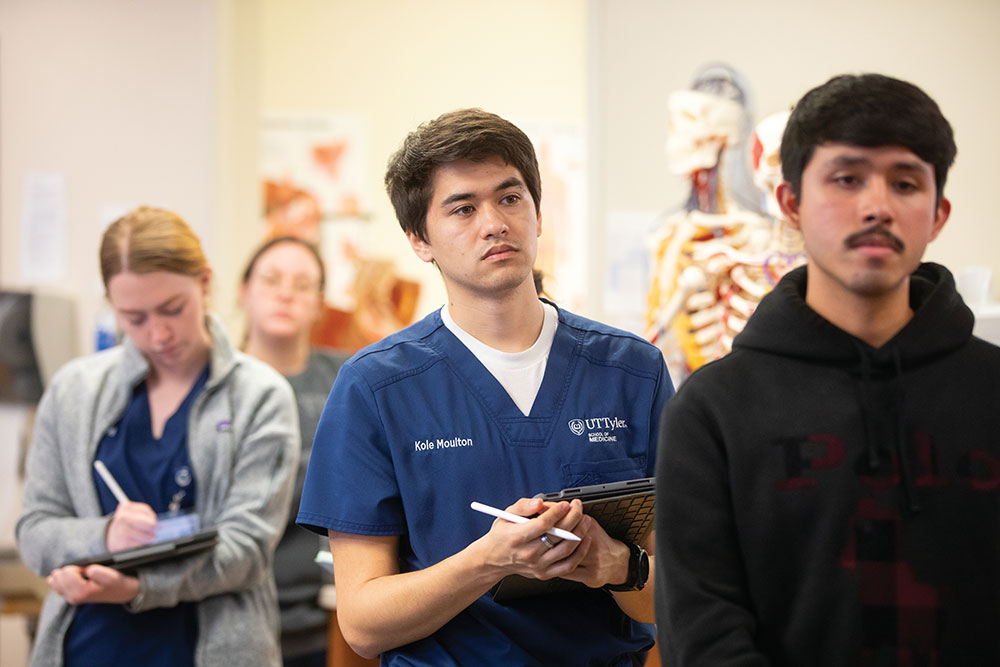 Kole Moulton says he likes how invested the faculty and staff at UT Tyler’s School of Medicine are in the well-being and education of the students.