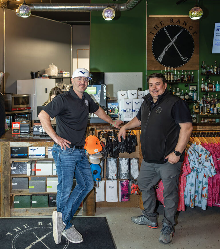 Jeremy Stahowiak and Eli Black started The Range, a golf and shooting simulator.