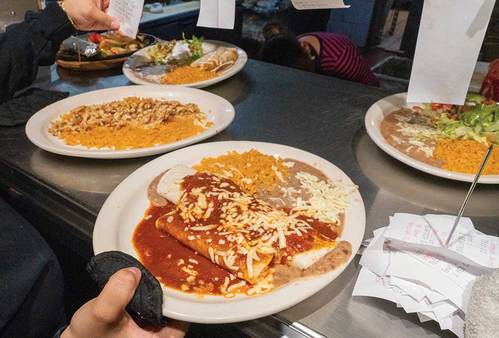 Plates of food from La Carreta Mexican Grill, a restaurant in Marshalltown, IA.