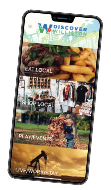Vew of Discover Williston app