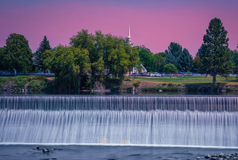 Beautiful waterfall shot for article about how to get connected in Idaho Falls