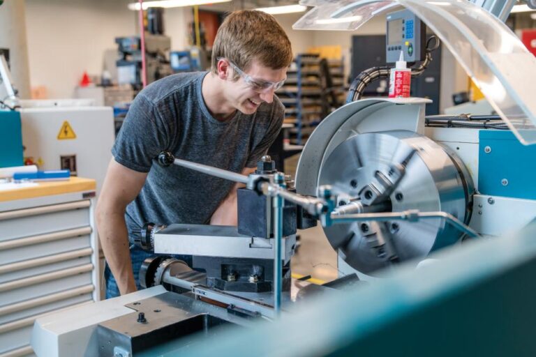 Student working at the Student Innovation Center at Iowa State University