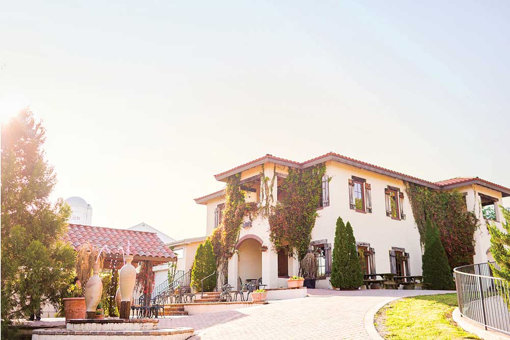 Exterior shot of Crown Winery in Jackson, TN. Crown Winery was originally a dairy farm, which was transformed into a vineyard by the original owners.