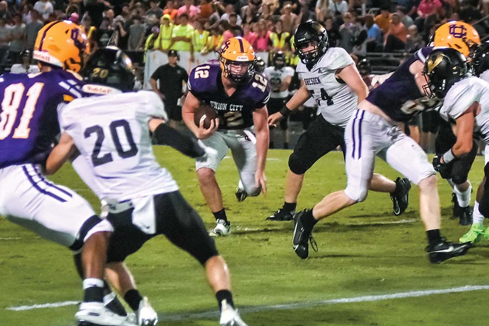 Union City Golden Tornadoes vs. Dresden high school football game.