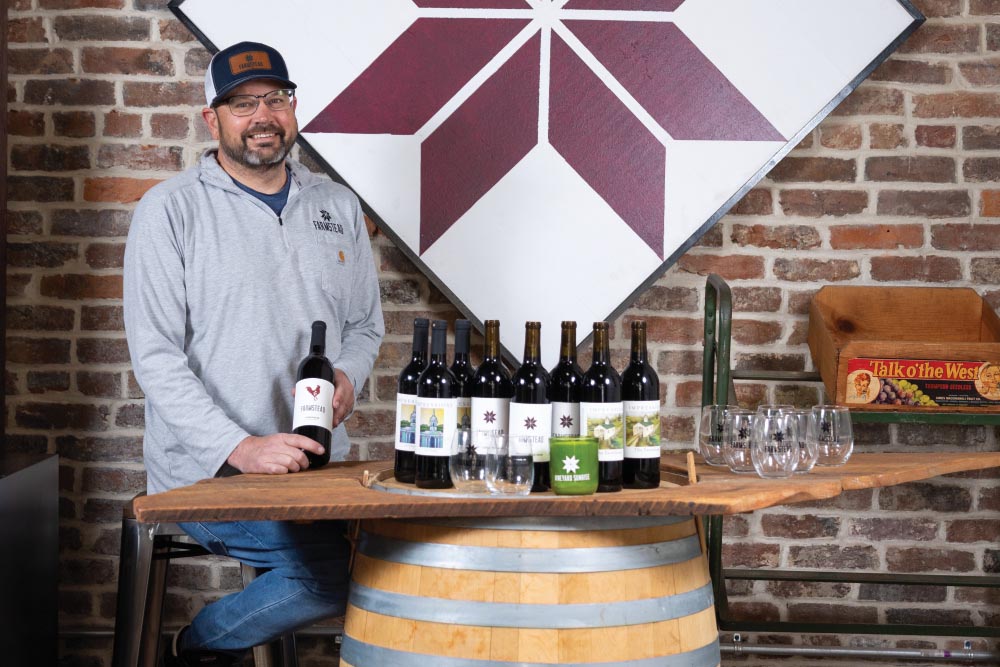 James Evans sells his wines at the Farmstead Community Market.