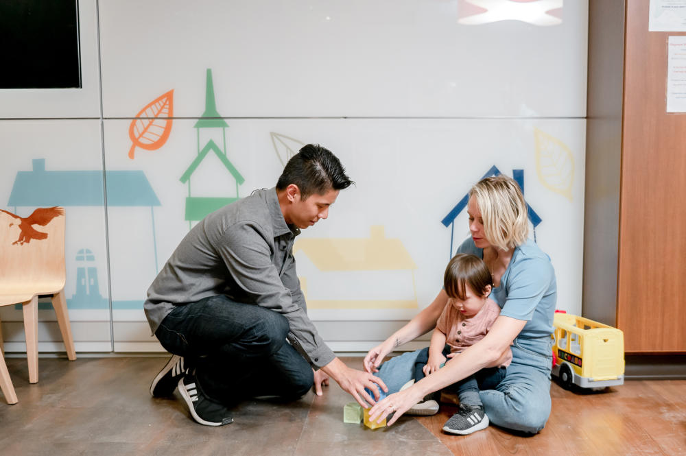 Family in the pediatric unit
