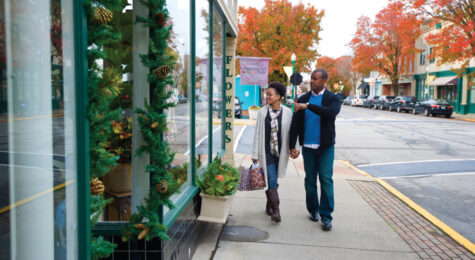 Couple window shopping in Southern Indiana community of New Albany