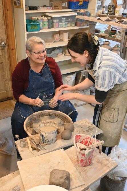 Women enjoy a vibrant arts scene in Muskegon, MI.