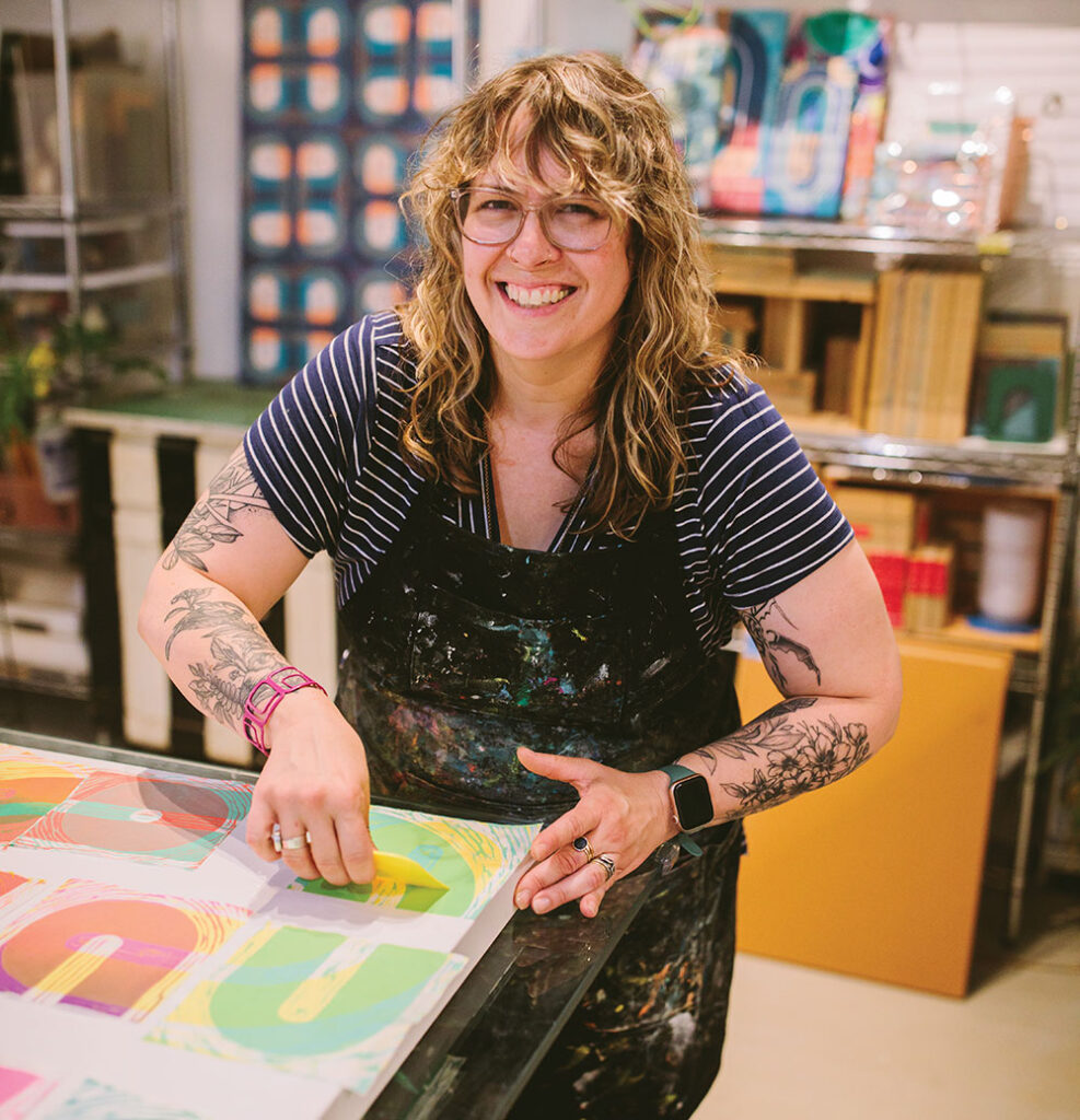 Artist Sunny Mullarkey has a studio in West Greenville and much of her work can be found throughout the community.