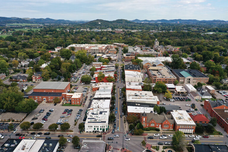 Aerial view of Franklin, TN