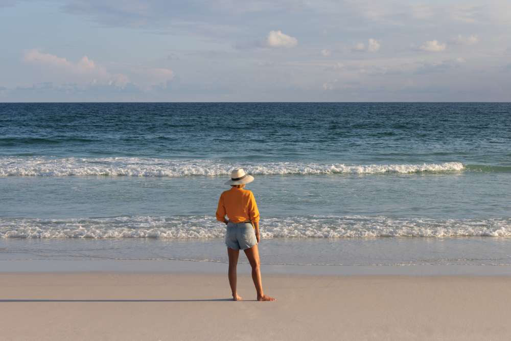 woman on beach