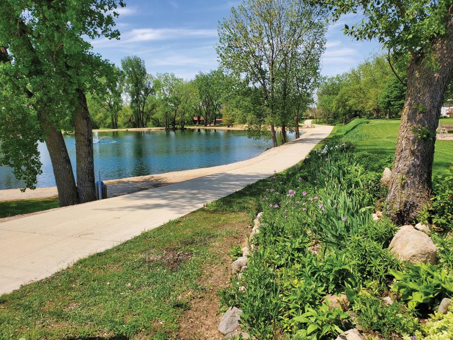 Tribe trail is a 2-mile urban trail in New Hampton, IA.