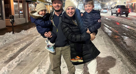 Sydney Fields and her family enjoy the snow in downtown Oxford.