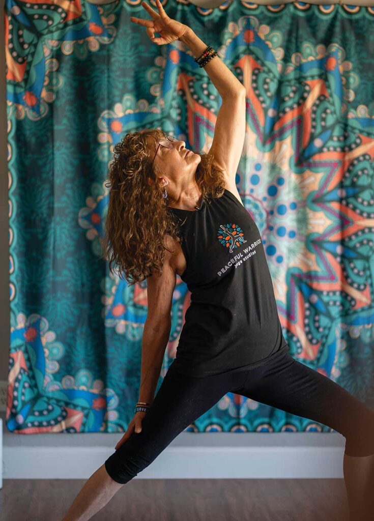 Woman doing yoga.
