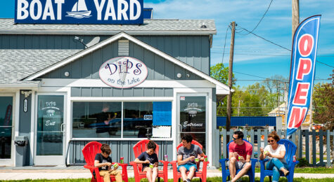 A family eats ice cream at Dips on the Lake at the Boatyard at Buckeye Lake complex in Licking County, Ohio. It's just one of many great restaurants in Licking County.