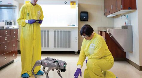 Andrew Pessemier and Patricia Cates in the Nuclear Technology program at Roane State Community College in Tennessee.