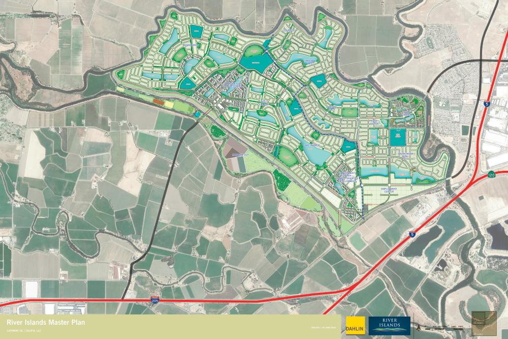 A map of the River Islands community in Lathrop, CA
