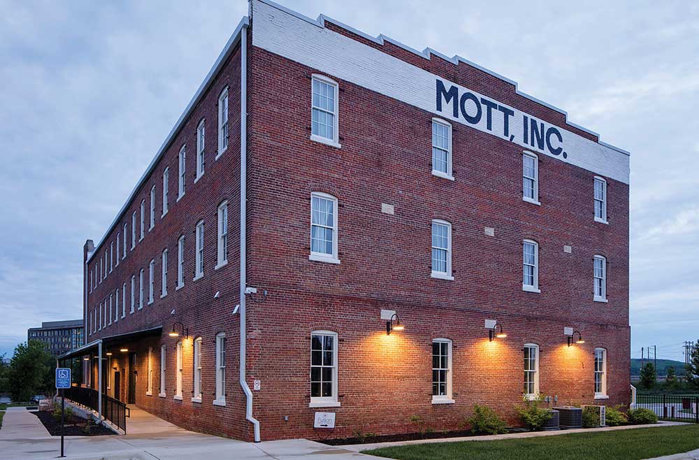 The Mott Lofts is a historic warehouse listed individually on the National Register of Historic Places.