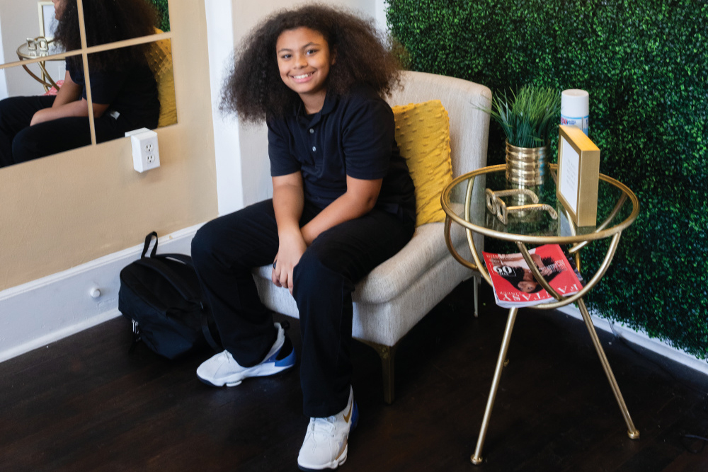 Bree Jaz Braids at Huddle Cowork, which is located in the historic Belding Building in downtown Stockton, California; ; San Joaquin County business resources