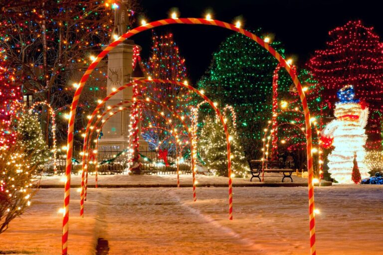 Small town holiday lights