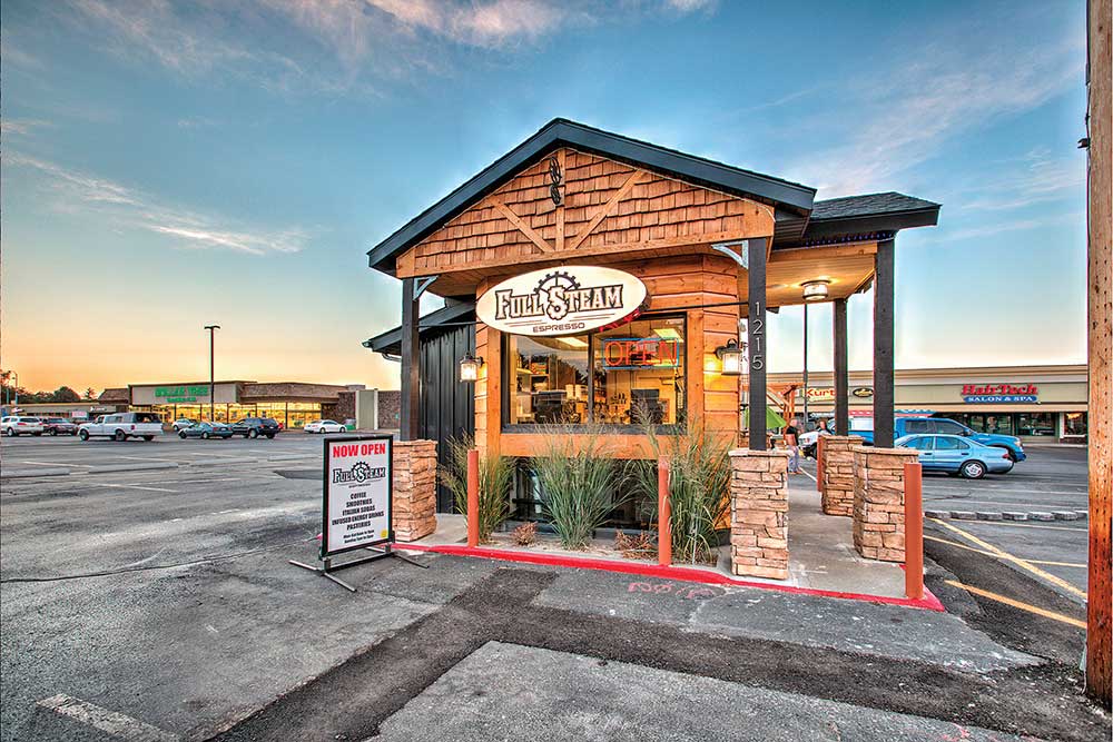 Full Steam Espresso in Twin Falls. With locations at the 2nd South Market food hall and along Filer Avenue, customers can enjoy classic espresso drinks, creative coffee concoctions and infused energy drinks as well as smoothies and Italian sodas.
