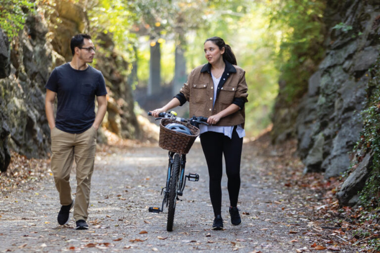 Visitors on the Tweetsie Trail in Johnson City, Tennessee.