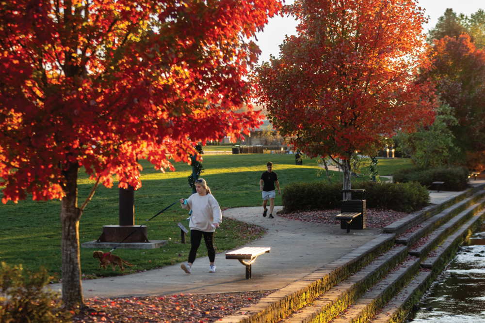 Founder's Park in downtown Johnson City, Tennessee.