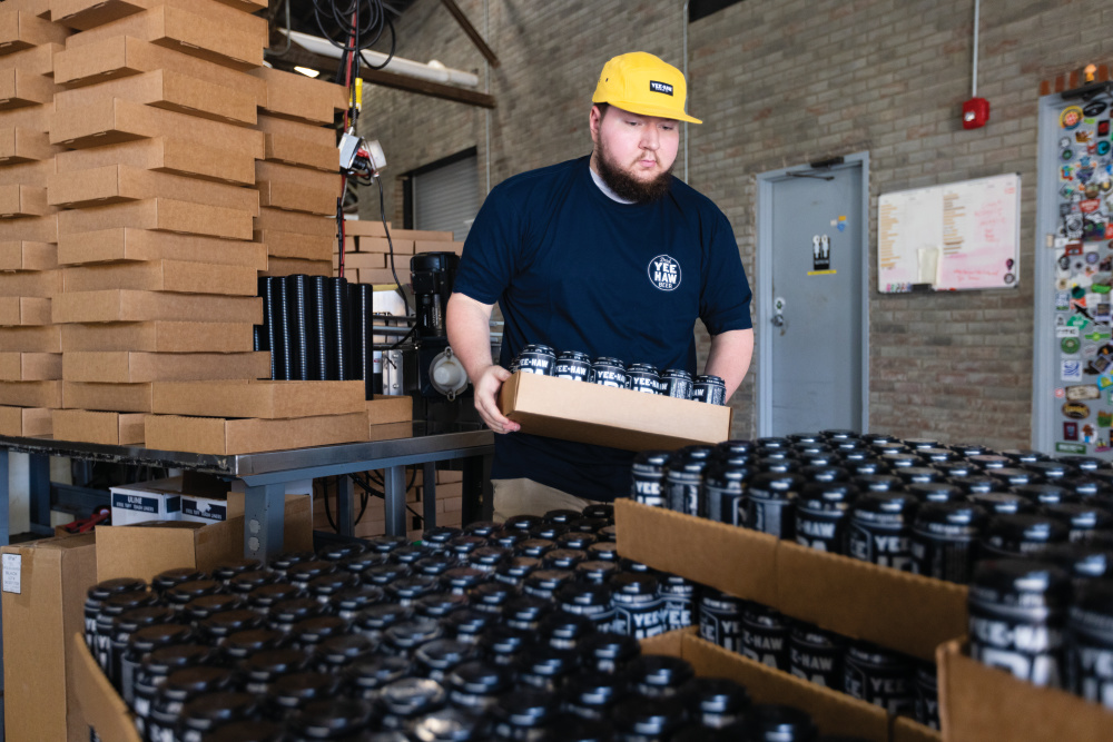 Seth Perdue is the packaging associate at Yee-Haw Brewing Co.