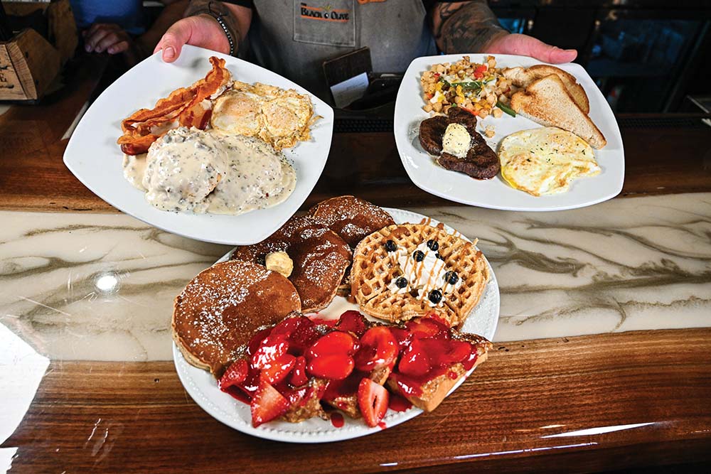 Items from the brunch menu at the Black Olive in Johnson City, TN.