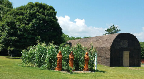 A replica of a traditional Oneida home from hundreds of years ago