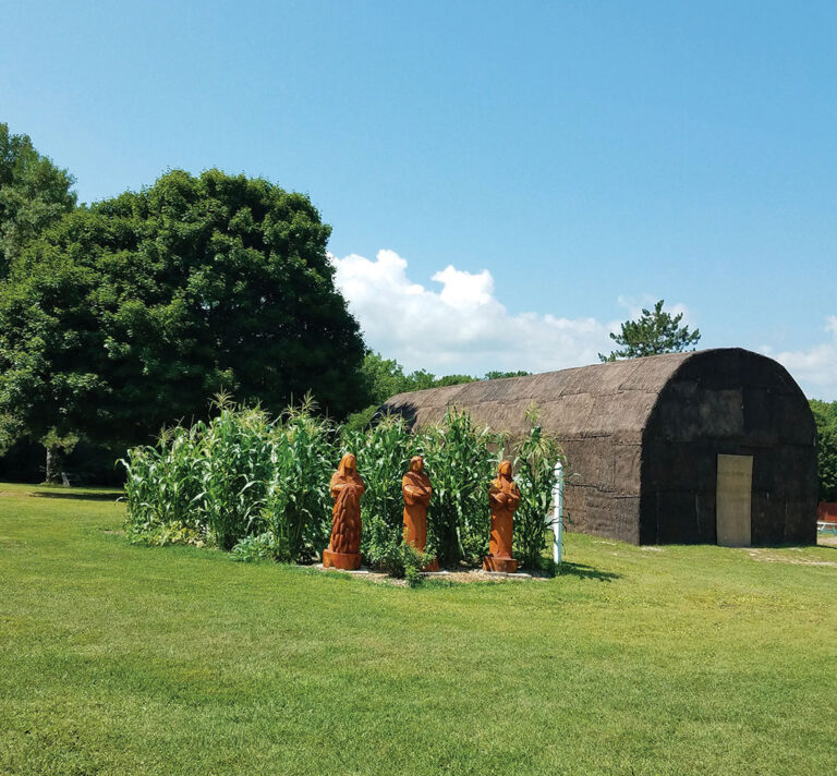 A replica of a traditional Oneida home from hundreds of years ago