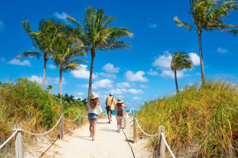 Family enjoying time together on the beach on vacation.