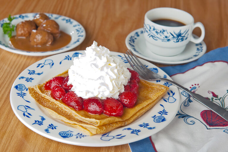 Swedish Pancakes from Al Johnson's Swedish Restaurant in Sister Bay, WI.