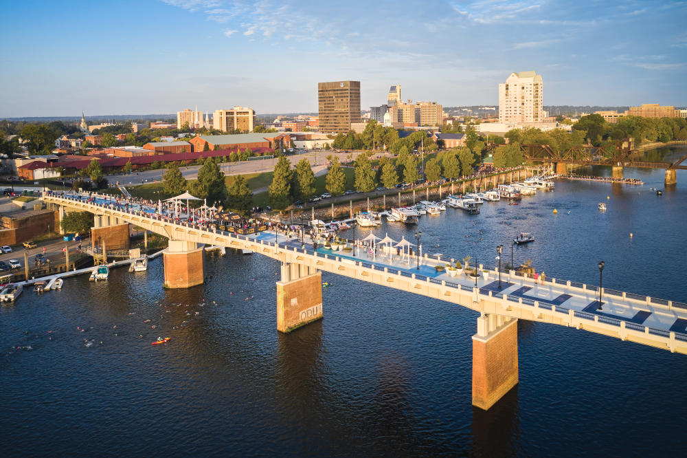 The 5th Street Freedom Pedestrian Bridge in Augusta, GA, is open for pedestrians to enjoy views of the Savannah River. Augusta is one of the best places to live in the U.S.
