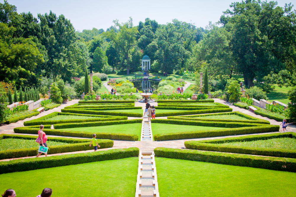 Philbrook Museum formal gardens in Tulsa, OK – one of the best places to live in the U.S.