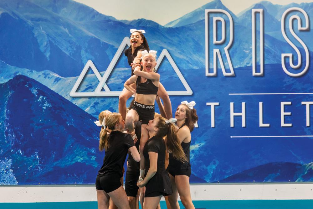 Cheerleaders at Rise Athletics in Great Falls, MT 