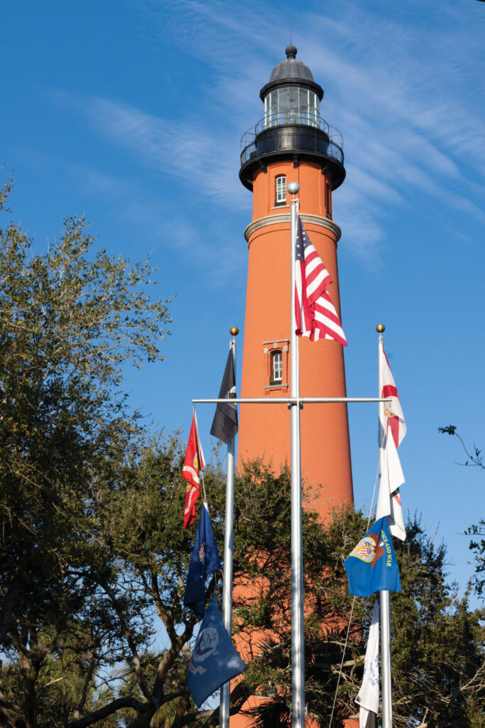 Ponce de Leon Inlet Lighthouse in Ponce Inlet, Florida.