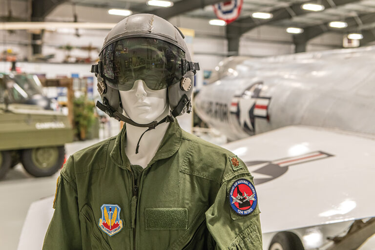 An Air National Guard uniform on display at Warhawk Air Museum in Nampa, Idaho.