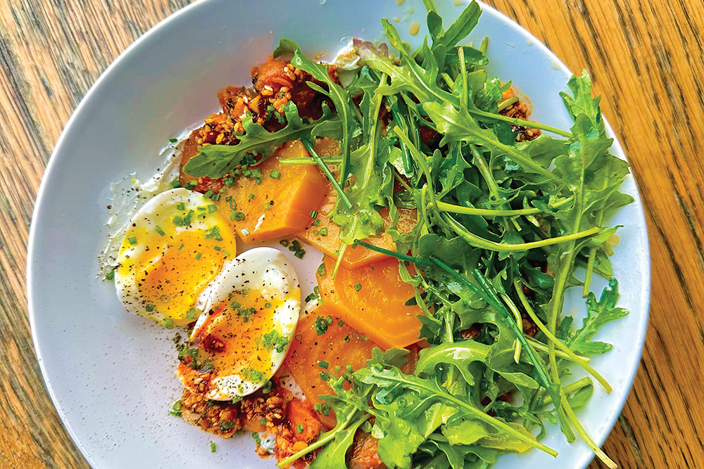 A salad dish with eggs at Afternoon restaurant in Gainesville, FL.