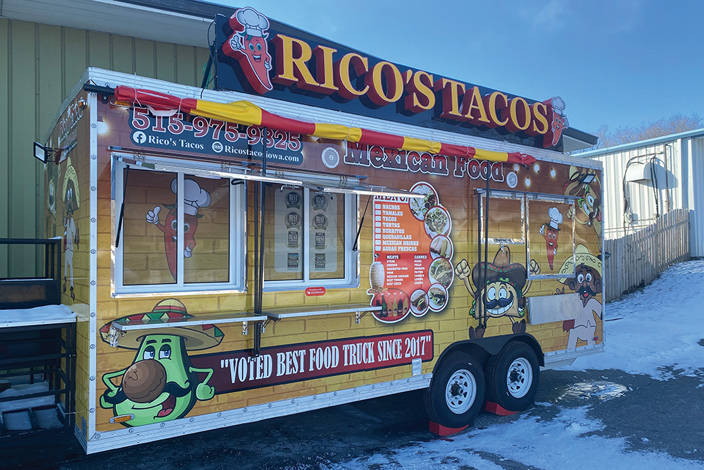 Rico's Tacos food truck serves authentic Mexican food in the Ames, Iowa, region.