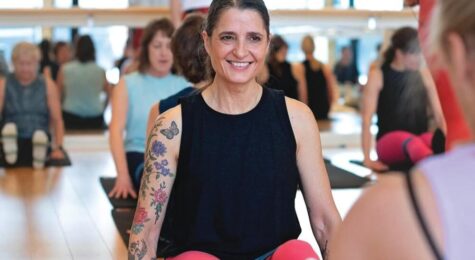 woman in a yoga class