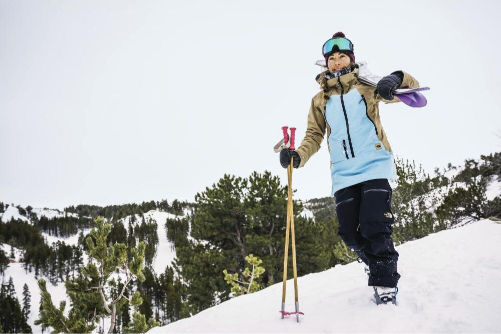 Female skier on a mountain