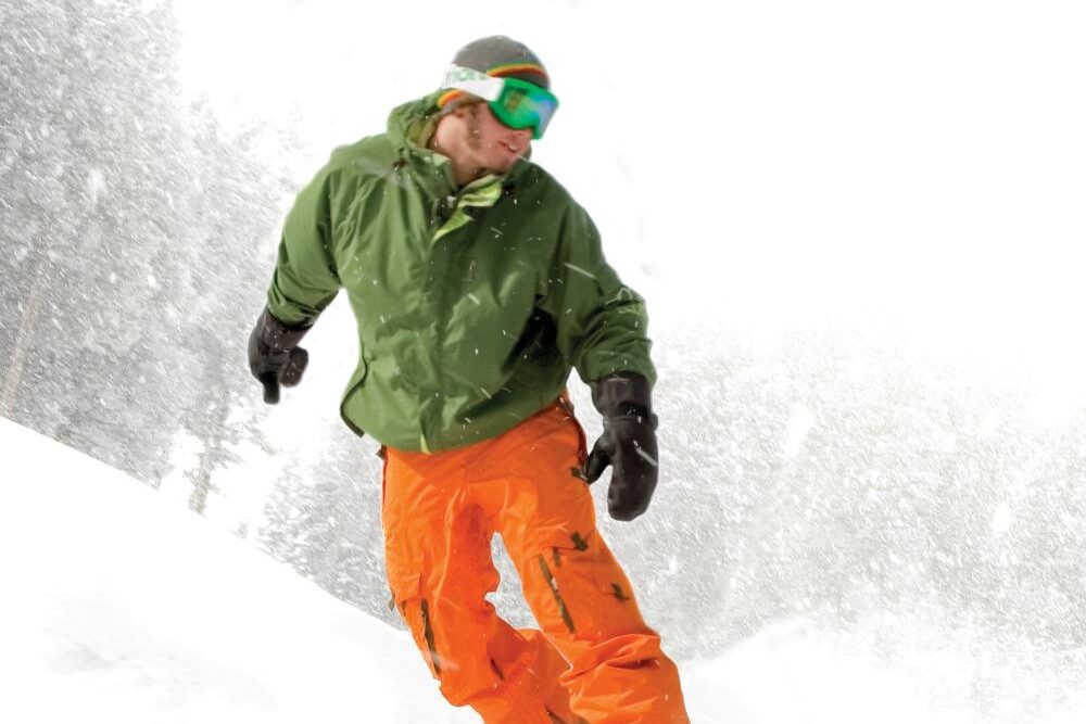 A snowboarder at Hogadon Basin Ski Area