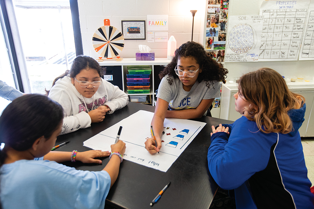 Students learn how to identify different pollutants in water samples during a STEM at Smyrna Elementary in Smyrna, TN.